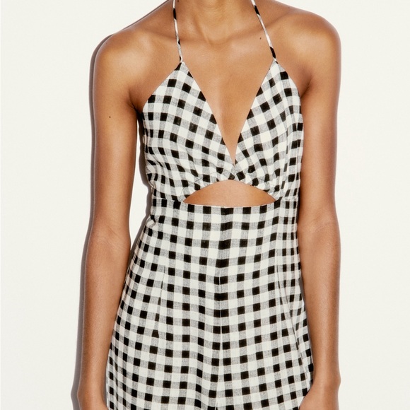 Zara checkered gingham jumpsuit - Picture 2 of 10
